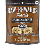 Raw Rewards Dog & Cat Treat Freeze Dried Bison Liver