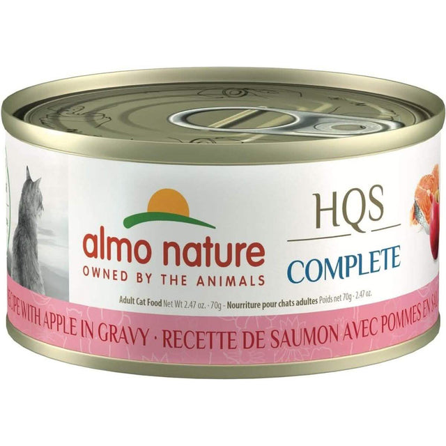 Almo Nature Wet Cat Food HQS Complete Salmon Recipe with Apples in Gravy