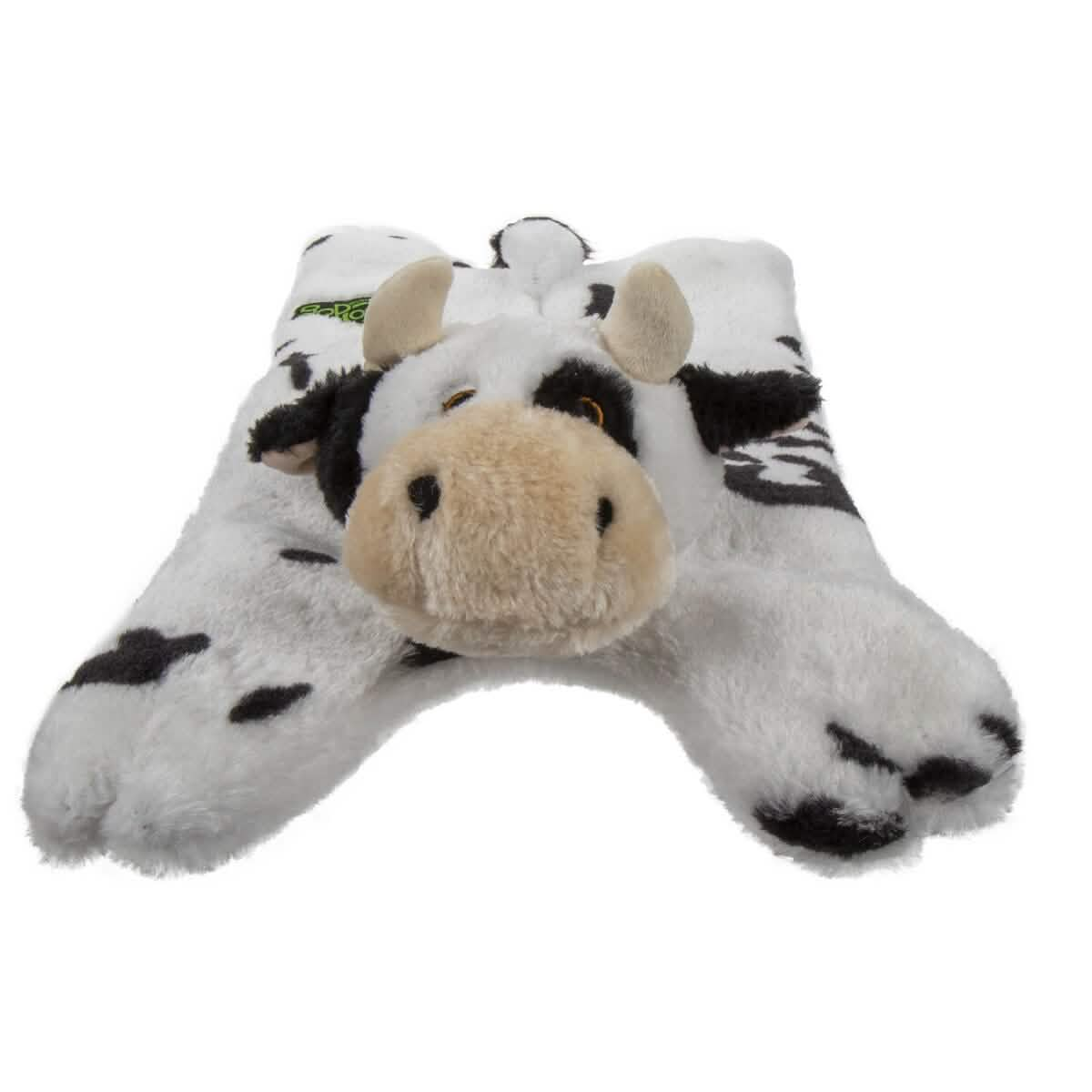 GoDog Dog Toy Barnyard Buddies Flattie Cow