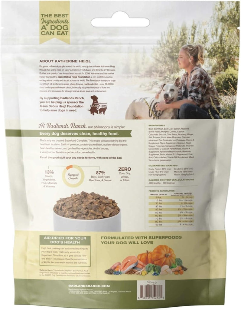 Badlands Ranch Dog Food Air-Dried Superfood Complete Beef Formula