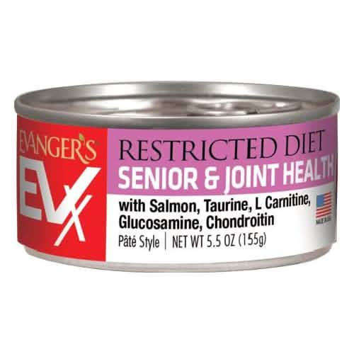 Evanger's Wet Cat Food EVX Restricted Diet Senior &amp; Joint Health with Salmon, Taurine, L Carnitine, Glucosamine, Chondroitin