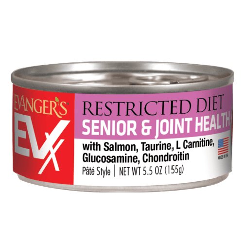 Evanger's Wet Cat Food EVX Restricted Diet Senior &amp; Joint Health with Salmon, Taurine, L Carnitine, Glucosamine, Chondroitin