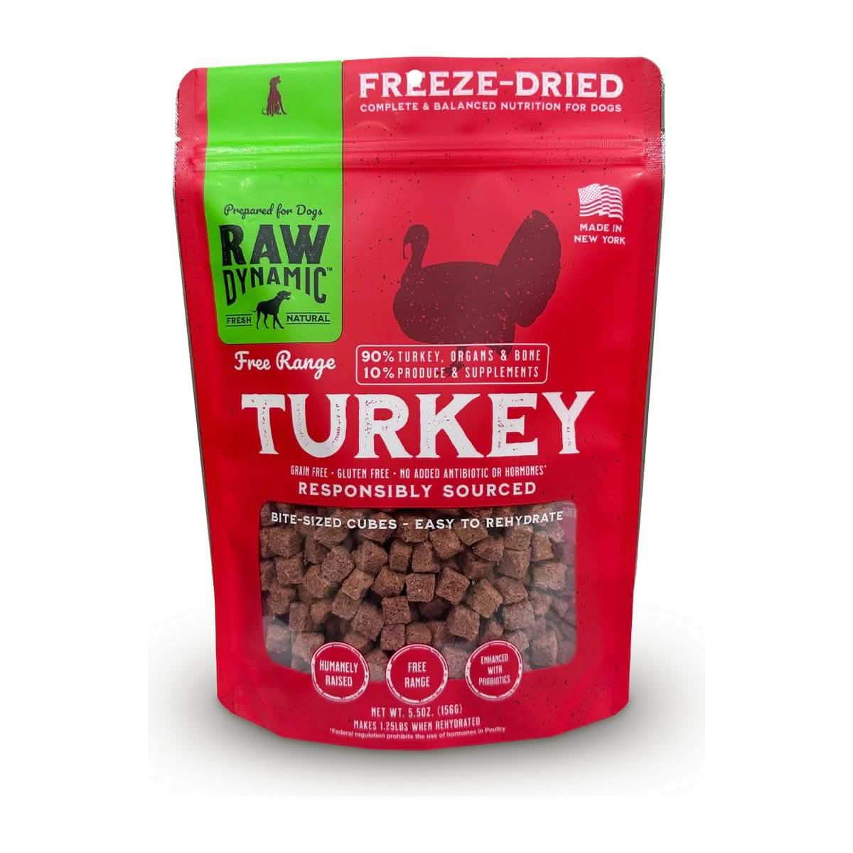 Raw Dynamic Freeze-Dried Dog Food Free Range Turkey