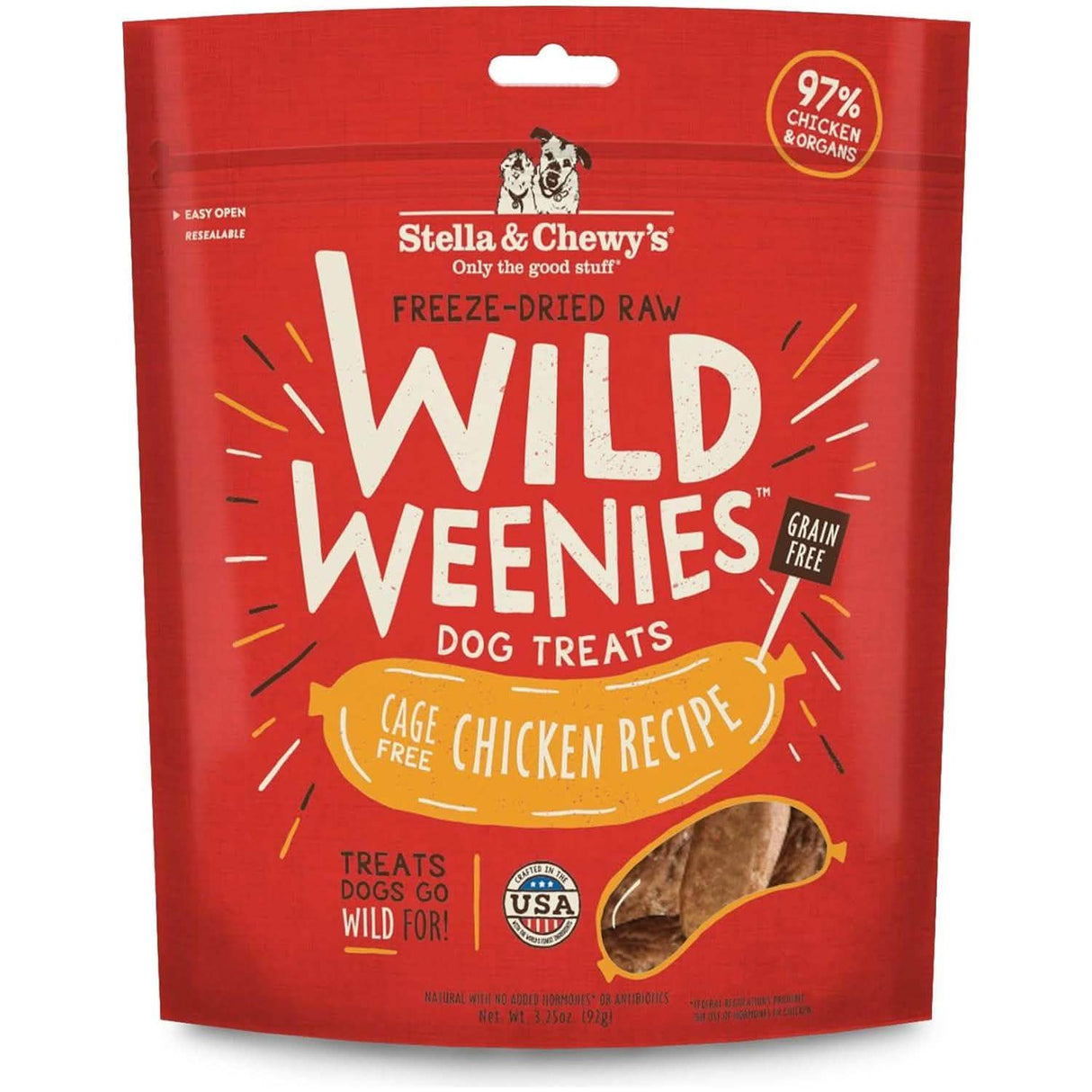 Stella & Chewy's Dog Treat Freeze-Dried Raw Wild Weenies Chicken Recipe