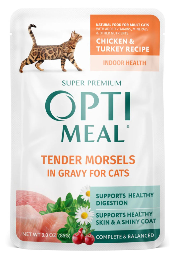 Opti Meal Wet Cat Food Tender Morsels in Gravy Chicken & Turkey Recipe