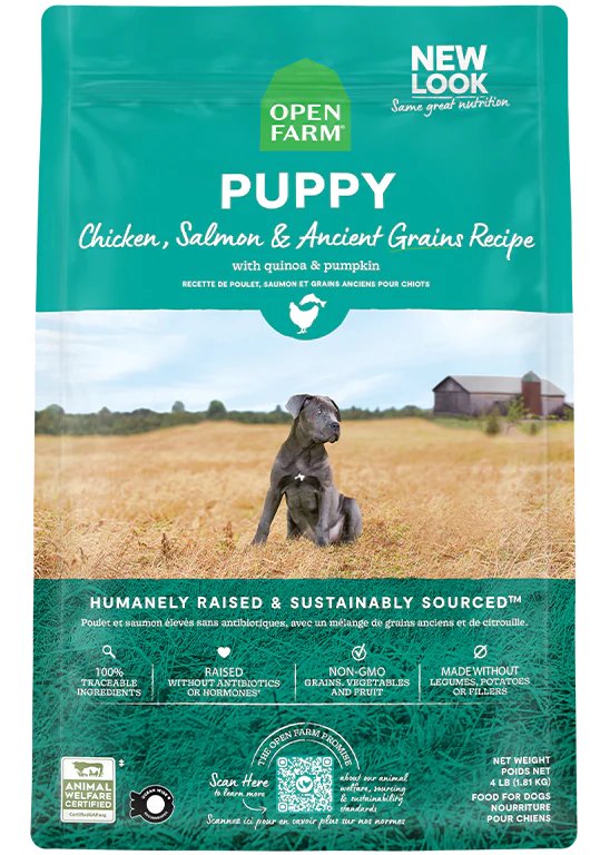 Open Farm Dry Dog Food Ancient Grains Puppy Recipe with Chicken & Salmon