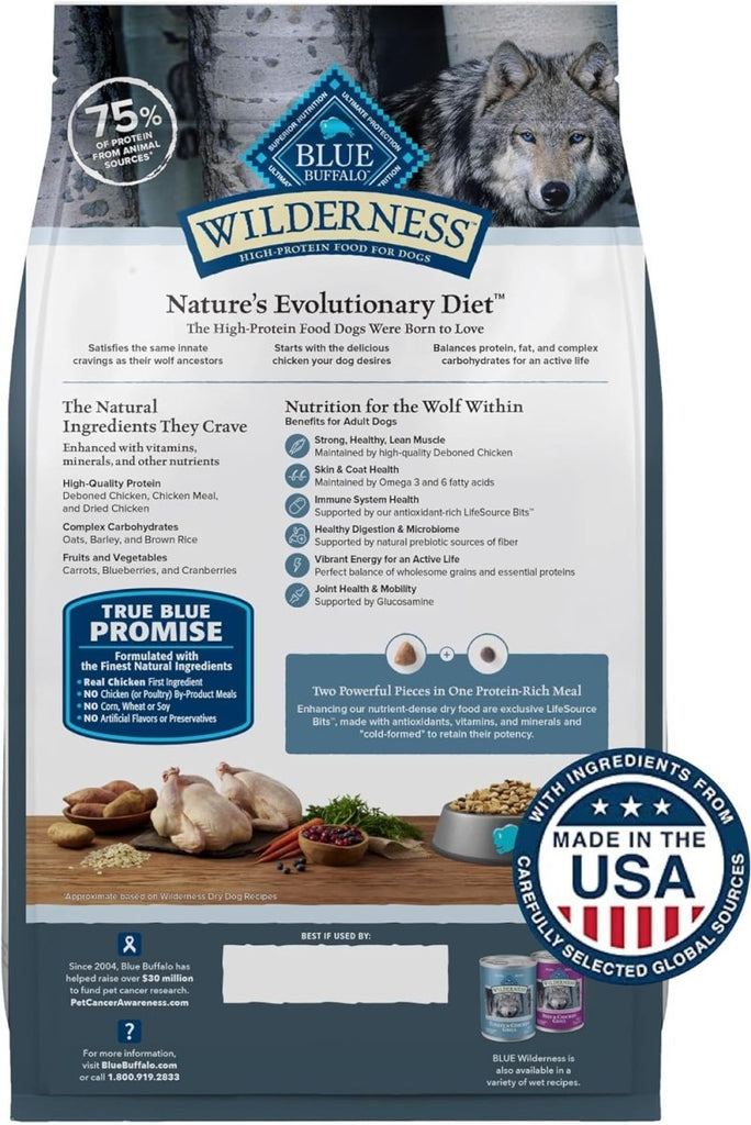 Blue Buffalo Dry Dog Food Wilderness Adult Chicken