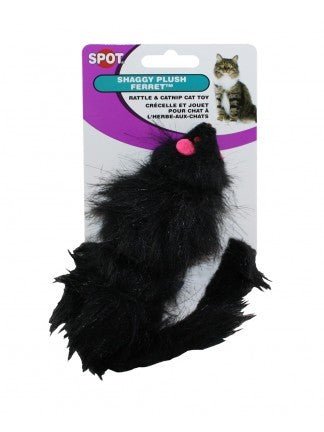 SPOT Cat Toy Shaggy Plush Ferret