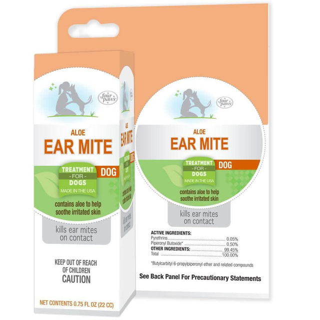 Four Paws Ear Mite Treatment with Aloe for Dogs