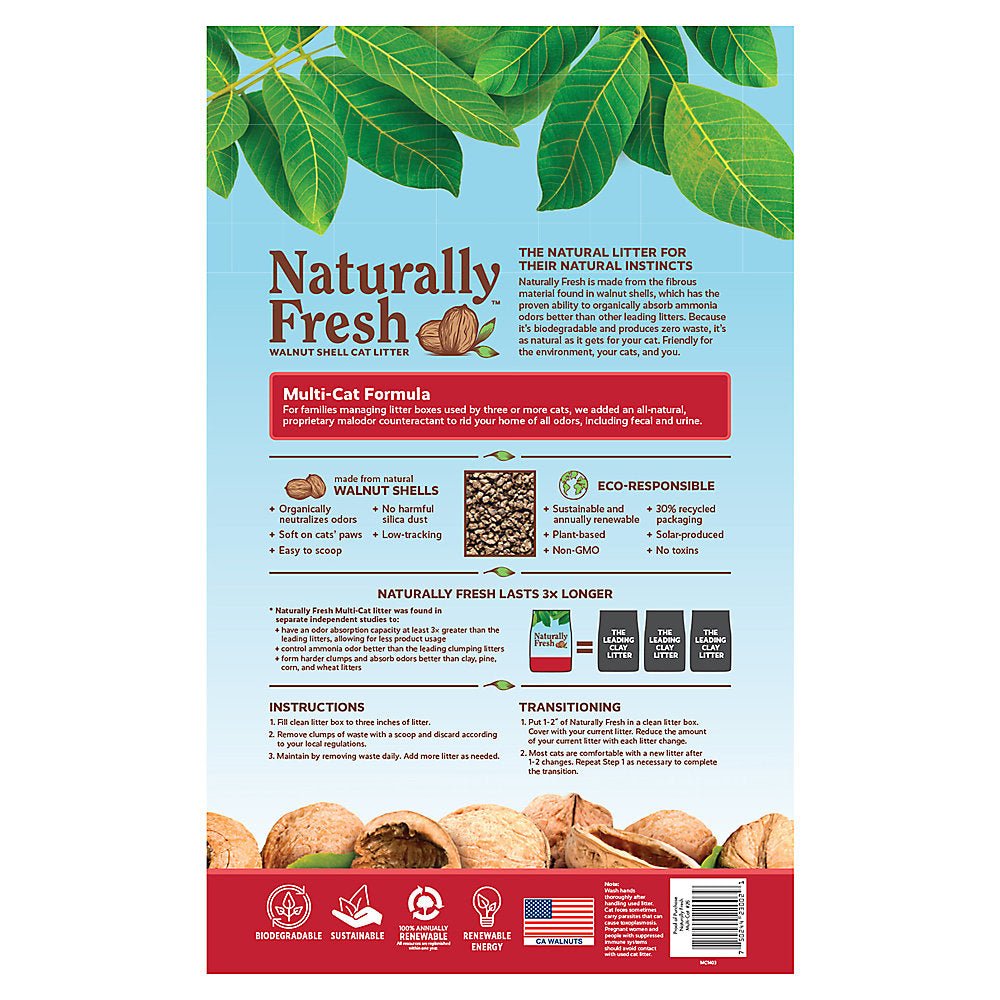 Naturally Fresh Cat Litter Multi-Cat All Natural Walnut Shell