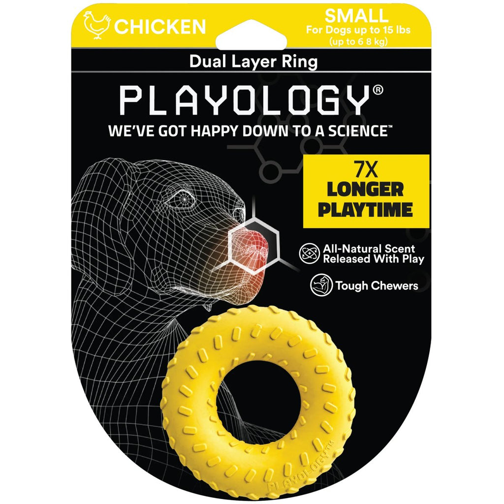 Playology Dog Toy Dual Layer Ring - Chicken Scent