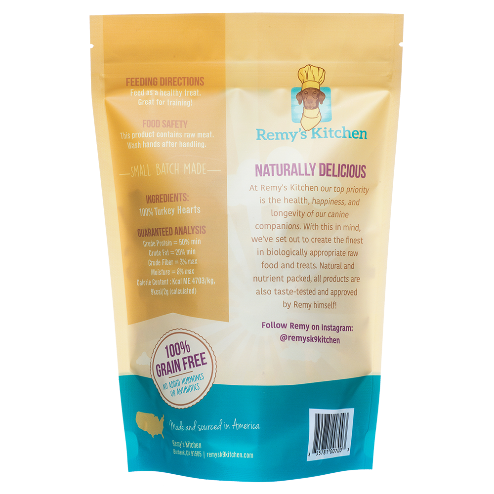 Remy's Kitchen Dog & Cat Treat Just Turkey Hearts