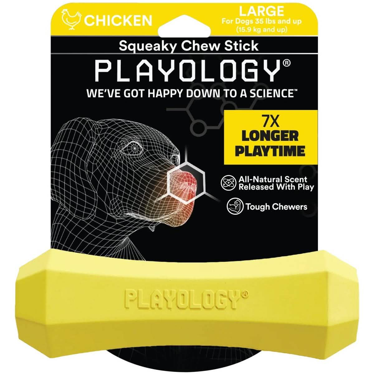 Playology Dog Toy Squeaky Chew Stick - Chicken Scent