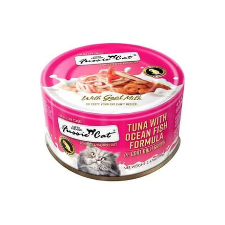 Fussie Cat Wet Cat Food Tuna with Ocean Fish Formula in Goat Milk Gravy