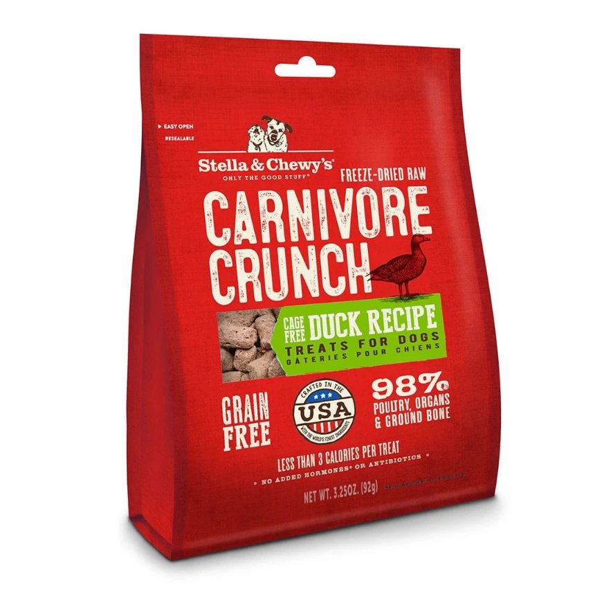 Stella &amp; Chewy's Dog Treat Freeze-Dried Raw Carnivore Crunch Duck Recipe