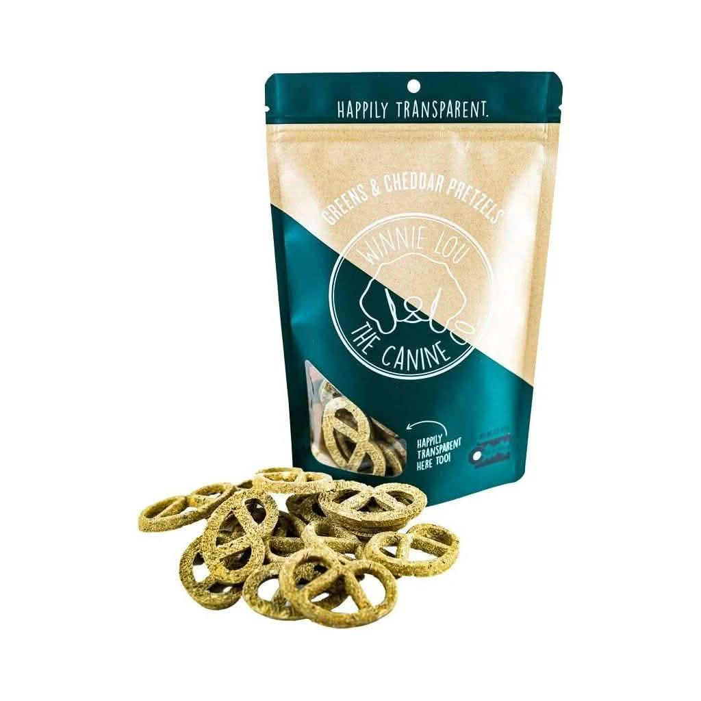 Winnie Lou Dog Treat Greens & Cheddar Pretzels