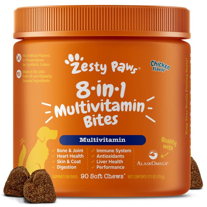 Zesty Paws 8-In-1 Multivitamin Bites Chicken Flavor