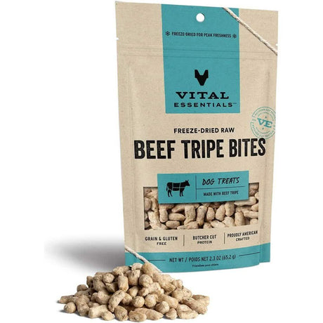 Vital Essentials Dog Treat Freeze-Dried Raw Beef Tripe Bites