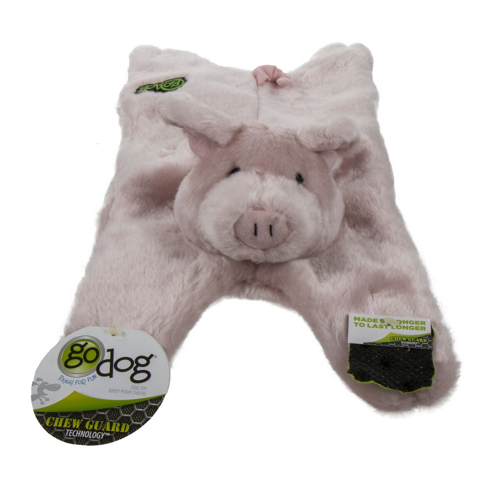 GoDog Dog Toy Barnyard Buddies Flattie Pig