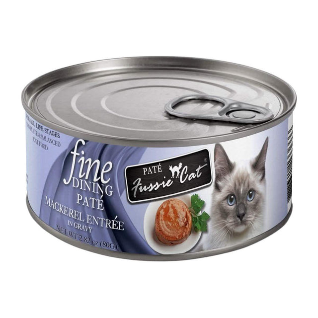 Fussie Cat Wet Cat Food Fine Dining Paté Mackerel Entrée in Gravy