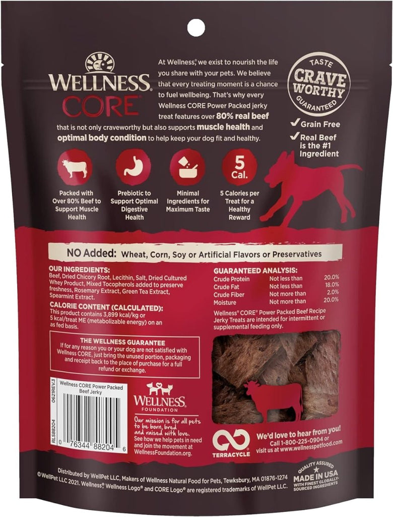 Wellness Dog Treats Core Power Packed Beef Recipe Jerky Treats