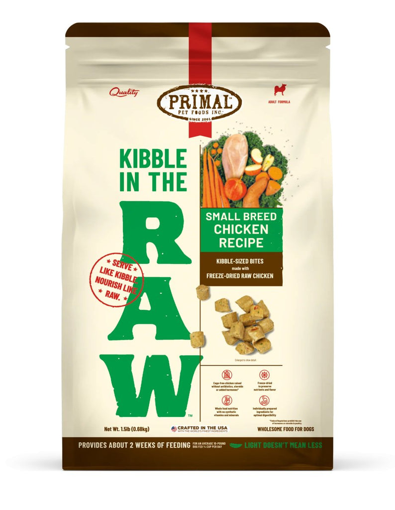 Primal Freeze-Dried Dog Food Kibble in the Raw Small Breed Chicken Recipe