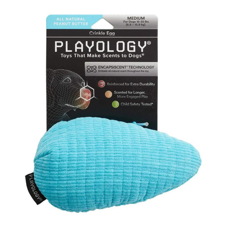 Playology Dog Toy Plush Crinkle Egg - Peanut Butter Scent