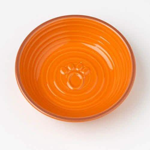 Petrageous Designs Key West Embossed Paw Saucer Bowl - Orange