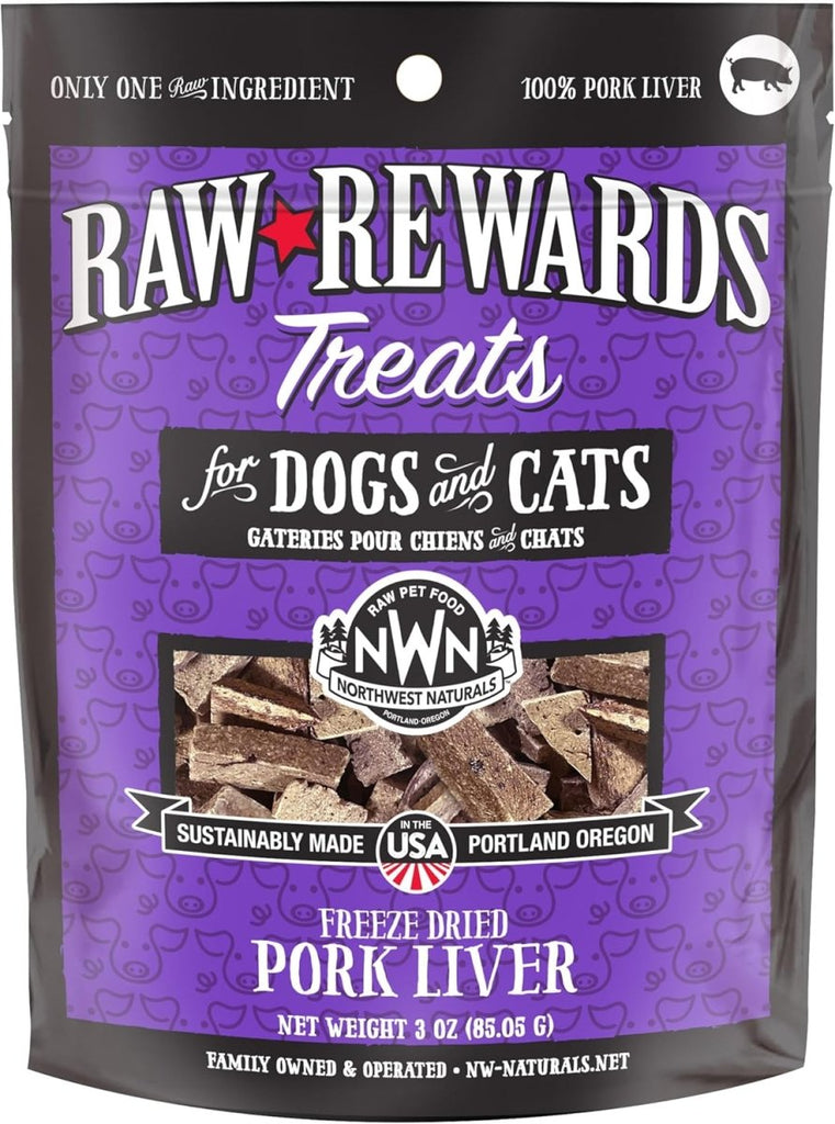 Raw Rewards Dog & Cat Treat Freeze Dried Pork Liver