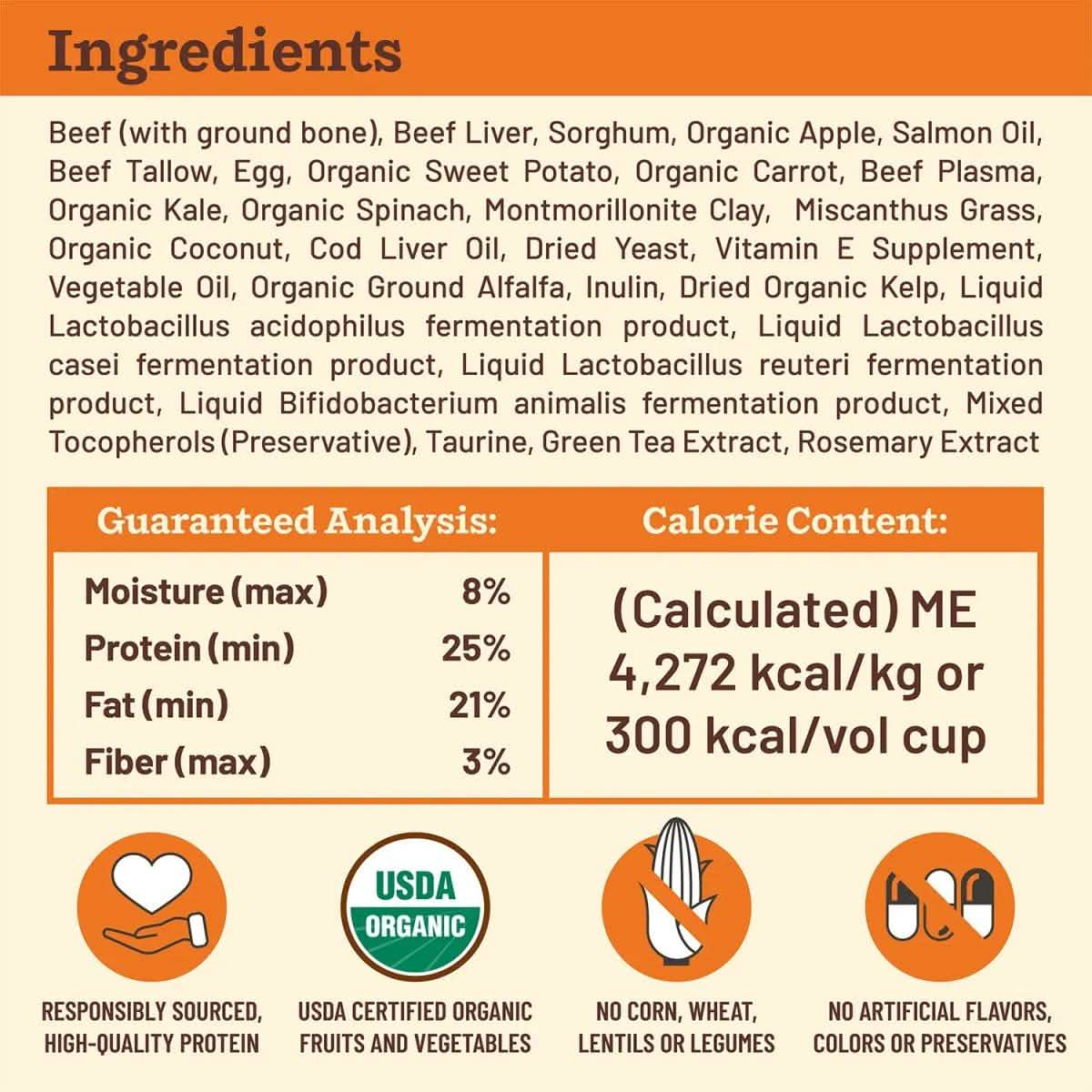 Primal Freeze-Dried Dog Food Kibble in the Raw Beef Recipe