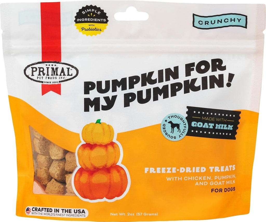 Primal Crunchy Dog Treat Pumpkin for My Pumpkin! with Chicken, Pumpkin, Goat Milk