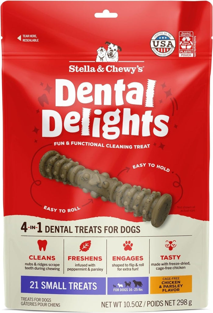 Stella & Chewy's Dog Treat Dental Delights Chicken & Parsley Flavor Small 21 count