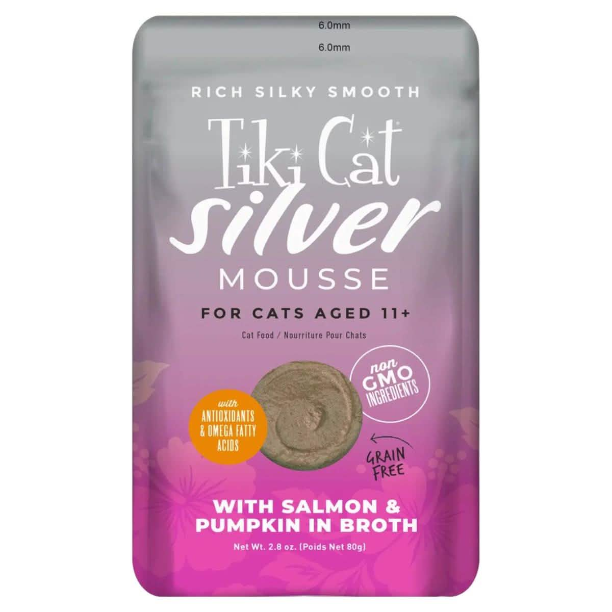 Tiki Cat Silver Mousse with Salmon & Pumpkin in Broth for Cats Aged 11+