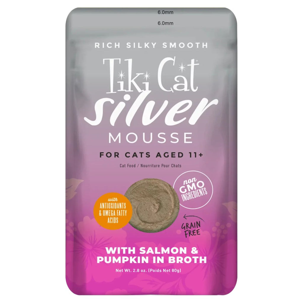 Tiki Cat Silver Mousse with Salmon & Pumpkin in Broth for Cats Aged 11+