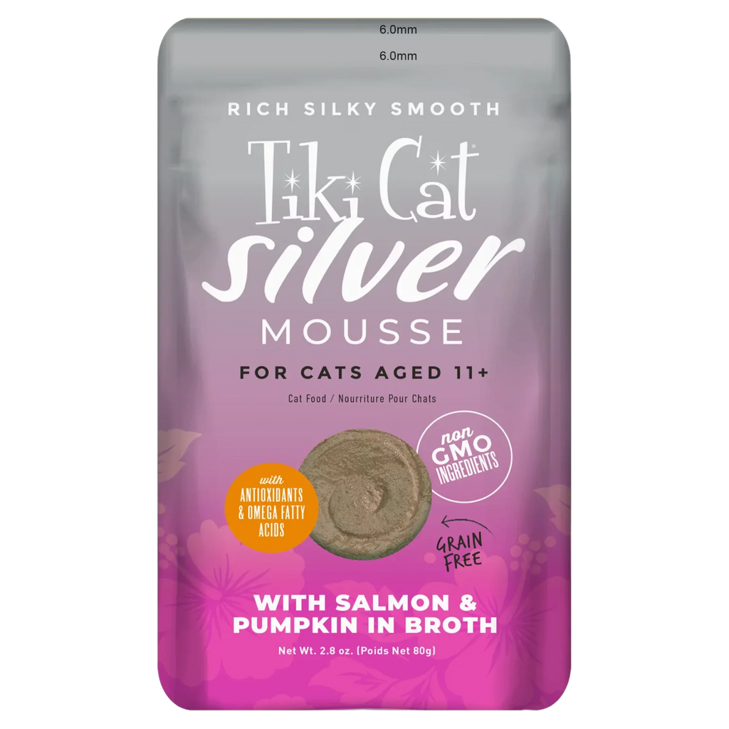 Tiki Cat Silver Mousse with Salmon & Pumpkin in Broth for Cats Aged 11+