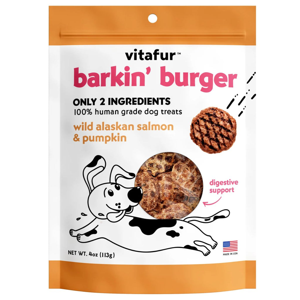 Vitafur Dog Treat Barkin' Burger Wild Alaskan Salmon & Pumpkin