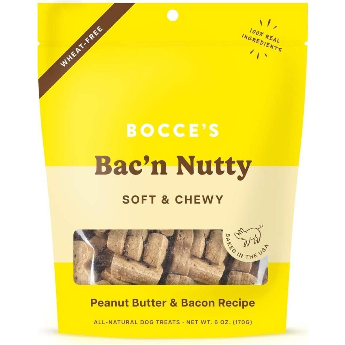 Bocce's Dog Treat Soft & Chewy Bac'n Nutty Peanut Butter & Bacon Recipe