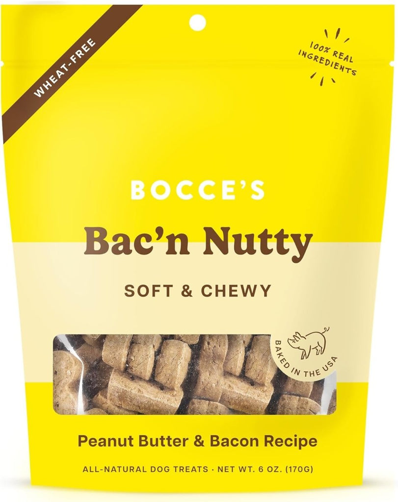 Bocce's Dog Treat Soft & Chewy Bac'n Nutty Peanut Butter & Bacon Recipe