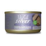 Tiki Cat Wet Cat Food Silver Mousse + Shreds Chicken, Duck & Duck Liver Recipe in Broth