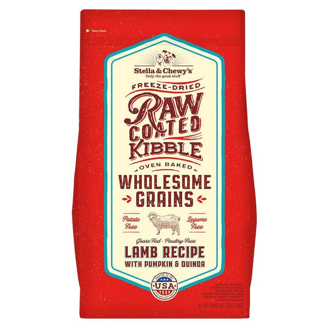 Stella &amp; Chewy's Dry Dog Food Raw Coated Kibble Wholesome Grains Lamb Recipe