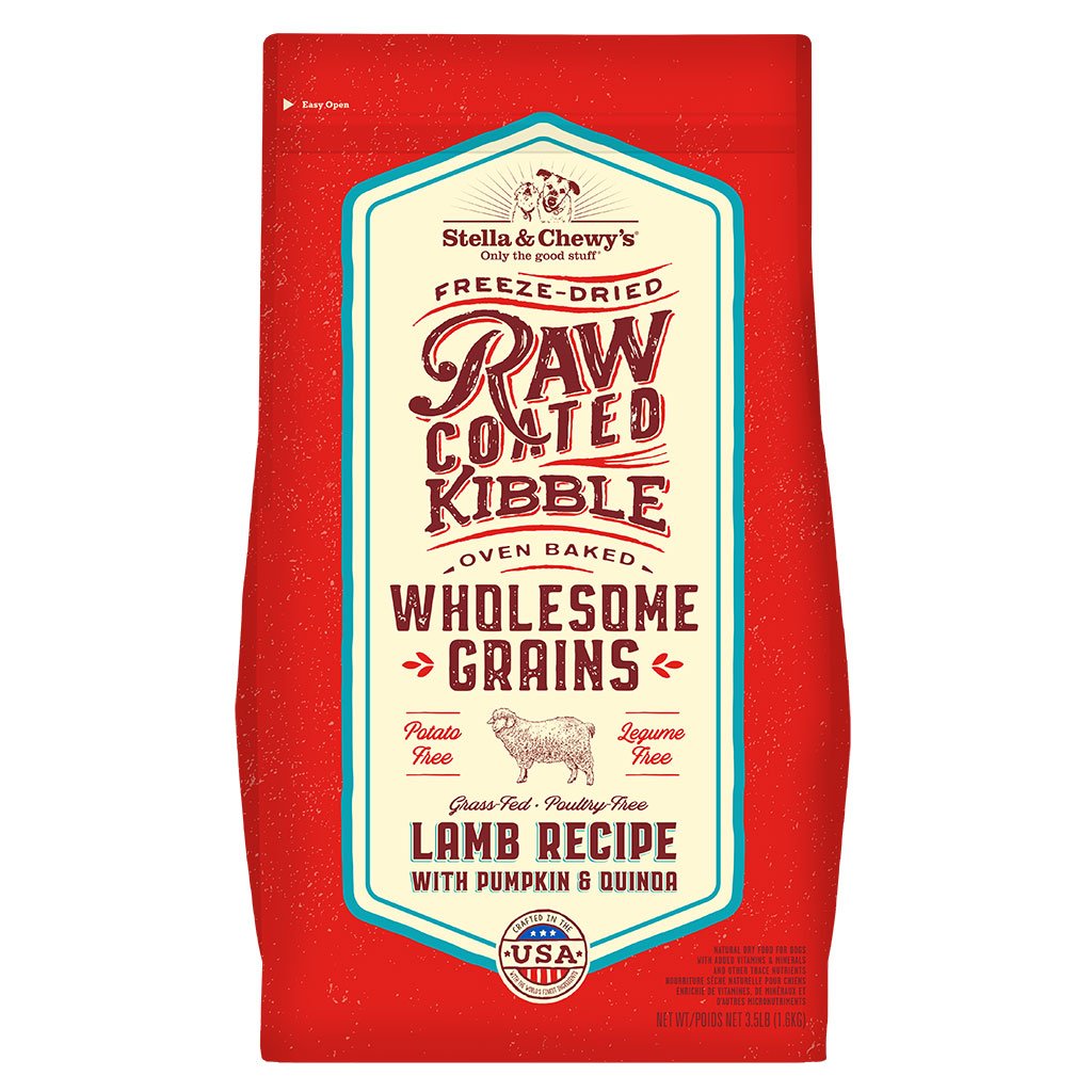 Stella &amp; Chewy's Dry Dog Food Raw Coated Kibble Wholesome Grains Lamb Recipe