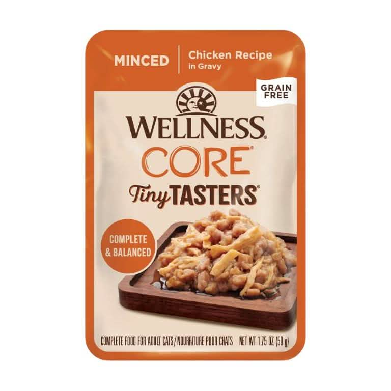 Wellness Wet Cat Food Pouch Core Tiny Tasters Minced Chicken Recipe in Gravy