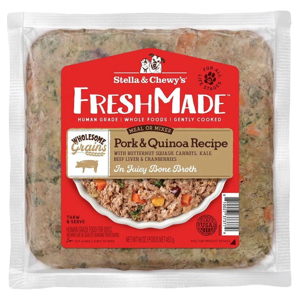 Stella & Chewy's Cooked Frozen Dog Food FreshMade Pork & Quinoa Recipe